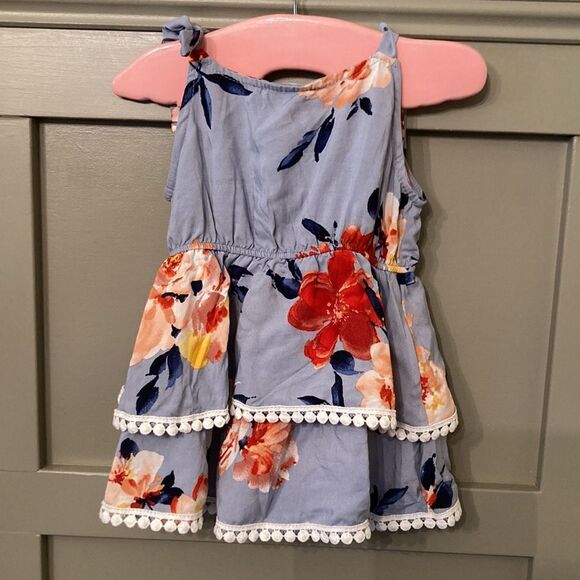 Persaya Girl Stitch Fix Danyca Tiered Tank Top in Light Blue Floral Size XS NWT - Picture 7 of 8